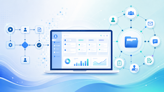 Modernes technisches Dashboards & Workflow Netzwerk