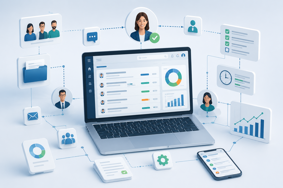 Digitales Workflow Management Dashboard in 3D